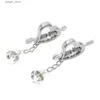 Other Health Beauty Items Heart-shaped Metal Adjustable Nipple Clamp Iron Chain Bells Adult Toys Womens Nipple Clips Wind Chimes BDSM Bondage Accessories Y240402