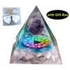 ポジティブエネルギーのための装飾的な置物Handmde Orgone Pyramid Healing Stone Stone Stone Orgonite Pyramide EMF保護瞑想