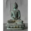 Statuette decorative Tibet Buddismo Tempio Vecchia patina Bronzo Sakyamuni Amitabha Statua del Buddha Ricchezza