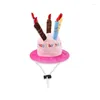 Vêtements de chien 587C pour chapeau de gâteau d'anniversaire de chat avec des bougies colorées décorations de fournitures de fête
