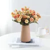 Decoratieve bloemen Kunstboeket Klein handvol Retro Home Eettafel Bruiloft Decoratie Anjer