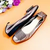 Echtes Leder Ballerinas Grau Schwarz Frauen SlipOn Bootsschuhe Marke Frau Dame Loafers Sneaker Plus Größe 12 240329