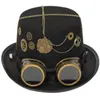 Basker vintage växelkedja skyddsglasögon topp hatt gothc svart jazz steampunk fedora party prestanda för karneval tema