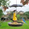 Autres fournitures d'oiseaux mignon mangeoire suspendue fille créative avec plateau de parapluie décoration de jardin en plein air oiseaux alimentation