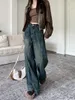 Women's Jeans REDDACHiC Y2k Distressed Blue Baggy For Women Stitch Wide Leg Plain Casual Pants 90s Vintage Ladies Trousers