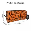 Cosmetic Bags Tiger Stripes Orange Pattern Portable Makeup Case For Travel Camping Outside Activity Toiletry Jewelry Bag