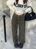 Jeans da donna modello leopardato retrò americano modello classico allentato da donna dritto a vita alta slim fit moda casual Y2K