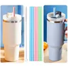 Drinking Straws 6Pcs/Set Straw Set Cold And Heat-Resistant Drink Odor-free Plastic 20/30/40 OZ Adventure Travel Tumbler Daily Use