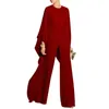 Womens Jumpsuits Rompers Europe United States Queen Pure Color Round Neck Long Sleeves Swing Pants White Red Black Blue Support Mixed Dhce6