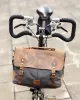 Taschen Klappende Fahrrad Retro -Bag Pferd Leder Freizeitträgerrahmenbeutel für Brompton Birdy Carrier Bag Umhängetasche Leder