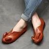 Casual Shoes Horn Loafers Women Genuine Leather Flats Girls Handmade For Ladies Brand Soft Low Heels Ballat Slip On Lazy