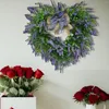 Decoratieve Bloemen Valentijnsdag Hartkrans Met Strik Moeder Lavendel Voor Buiten Binnenmuur Huwelijksverjaardag