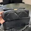 Delicate And Soft Leather 19Bag Designer Gold And Silver Double Color Matching Chain Women Shoulder Bag Ten Colors Cross Body Bag Metal And Leather Handle 26x17cm