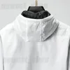 designer mens plus size thin jacket luxury slim fit autumn hooded cardigan zipper casual geometry patchwork color blazer white striped outwear coat 3XL XXXL