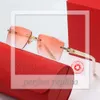 Buffs Neueste Modemenschen Designer Sonnenbrille Frau Brille Holzbankt Schläfe Diamant Randless Rechteck Sonnenbrille Freizeit Sonnenschutz Anti Ultraviolett Eye 868