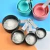 Food Grade Silicone Stainless Steel Measuring Cup Spoons Tea Coffee Sugar Tools for Kitchen Baking Cooking 240325