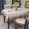 Table Cloth White Tablecloth Rectangle Luxury Embroidery Lace Dining Cover Towels Juppe Dust Home Decoration