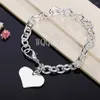 Braccialetti con ciondoli Bracciale con ciondolo a forma di cuore in argento sterling 925 per gioielli da festa di moda per fidanzamento di nozze da donna