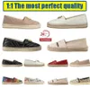 Vårens höstdesigners sandaler avslappnade kvinnor espadrilles sommarluxurys damer platt strand halv tofflor mode kvinnan loafers cap toe fiskare duk skor 35-40