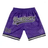 Men's Shorts Custom Purple Yellow Dark Authentic Basketball 3D Printed Men Your Name Mumber Quick Drying Beach