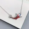 Hängsmycken gynnsam fiskhänge lady choker halsband gåva för vän personlighet färgade emalj Lucky Women smycken