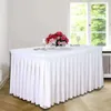 Nappe de Table personnalisée avec jupes, en Polyester, rectangulaire, pour fête d'anniversaire et de mariage