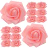 Flores decorativas 100 Pcs Artificial Rose Flower Head Table Decor Faux para artesanato segurando