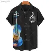 Camicie casual maschile unisex camicie colorate musici art cool top art 3d retrò camicia da uomo hawaiane camicia da uomo saxophone saxophone estate a maniche corta magliette 240402