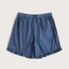 Plus Size Summer Loose Casual Short Elastic Tie Bowknot Wide Len Laceup Beach Kvinnlig stor shorts 5xl 6xl 7xl 240322