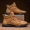 Dress Shoes Autumn And Winter Fashion Men's High-top Plus-size Suede Handmade Casual Outdoor Travel Comfort Walking