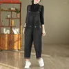 Women's Jeans Washed Distressed Denim Suspenders Overalls Loose Versatile Autumn And Winter Oversized Streetwear One-piece Pants Trend