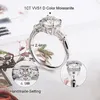 Anel 1CT certificado GRA VVS1 Lab Diamond Solitaire para mulheres noivado promessa joias de aliança de casamento 240402