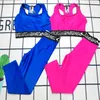 Dames tracksuits ontwerper bikini sexy sportkleding pak yoga broek sportkleding pak bh fitness legging sets sexy tanktop sexy strakke broek maat s-xl