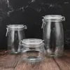 Storage Bottles Large Card Button Transparent Glass Jar Sealed Multi-grain Dried Fruit Kitchen Household Capacity Food