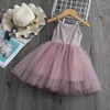 Summer cute girl sequin princess dress childrens sleeveless chiffon clothing childrens birthday party Vista childrens Easter image clothing 240402