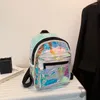 Mochila holográfica pequenas mochilas para meninas adolescentes moda laser pvc mochila escolar feminina 2024