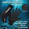 Tillbehör 3mm Neopren Unisex Swimming handskar Anti Scratch Håll varma dykhandskar för snorkling på jakt fiske vinterbadutrustning