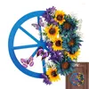 Decorative Flowers Elegant Blue Wreath For Indoor Outdoor Home Office Holiday Xmas Decor Spring Floral Christmas Party Supplies