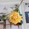 Decoratieve bloemen gesimuleerde zijdedroge kunstmatige rozentakken Bruiloft Pography Boeket Woonkamer Tuin Geel Roze Rozen Decoratie