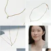 Other Pendants Lii Ji American 14K Gold Filled Pearl Pendant Necklace 40 5Cm Minimalist Simple Boho Choker Drop Delivery Jewelry Neckl Dhpvm