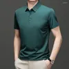 T-shirts pour hommes Boutique de mode d'été simple et polyvalent mince coupe droite POLO à manches courtes