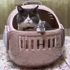 Cat Carriers Designer Carrier Supplies Cute Portable Plastic Luggage Outdoor Case Hard Shell Indoor Zaino Gatto Pet