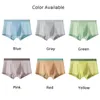 Sous-vêtements hommes double face contrastant mince soie de glace taille moyenne shorts boxer slip pochette culotte lingerie maison sous-vêtements hommes boxeurs