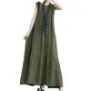 Casual Dresses Round Neck Dress Elegant Maxi For Women A-line Silhouette Design Breathable Fabric Beach Vacation Or Summer