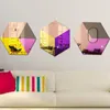 Wallpapers Acrylic Mirror Sheet Adhesive Sheets Hexagon Wall Sticker With Sponge Glue Space Saving Colored For Wardrobe