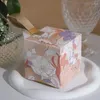 Gift Wrap 20 Pcs/Lot Exquisite Flower Printing Square Small Box Simple Portable Wedding Candy Multi-color Optional