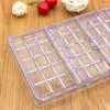 Baking Tools Polycarbonate Chocolate Mould DIY Pastry Candy Square Plaid Bar Cake Mold Kitchen Bakery Supplies