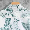 Chemises décontractées masculines 2024 New Fashion Mens Foliage Imprimé Shirts à manches courtes Summer Beach Vacation Style Polyester Tropical Hawaii Shirt for Men 240402