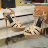 Projektanci Sandals Buty pięty platformowe do damskiej 100% krowi z kamieniem Kamieniem Patentowa skóra 13 cm obcasowa 35-42
