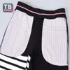 Shorts masculinos shorts tb shorts casuais quatro listras verão tom tendência drstring algodão marca esportes casal shortsc240402